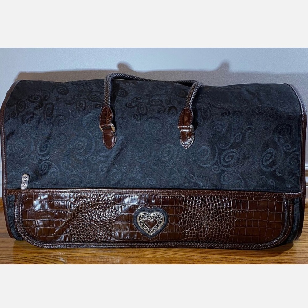 Vintage Brighton Two-Tone Croc Leather Garment Bag